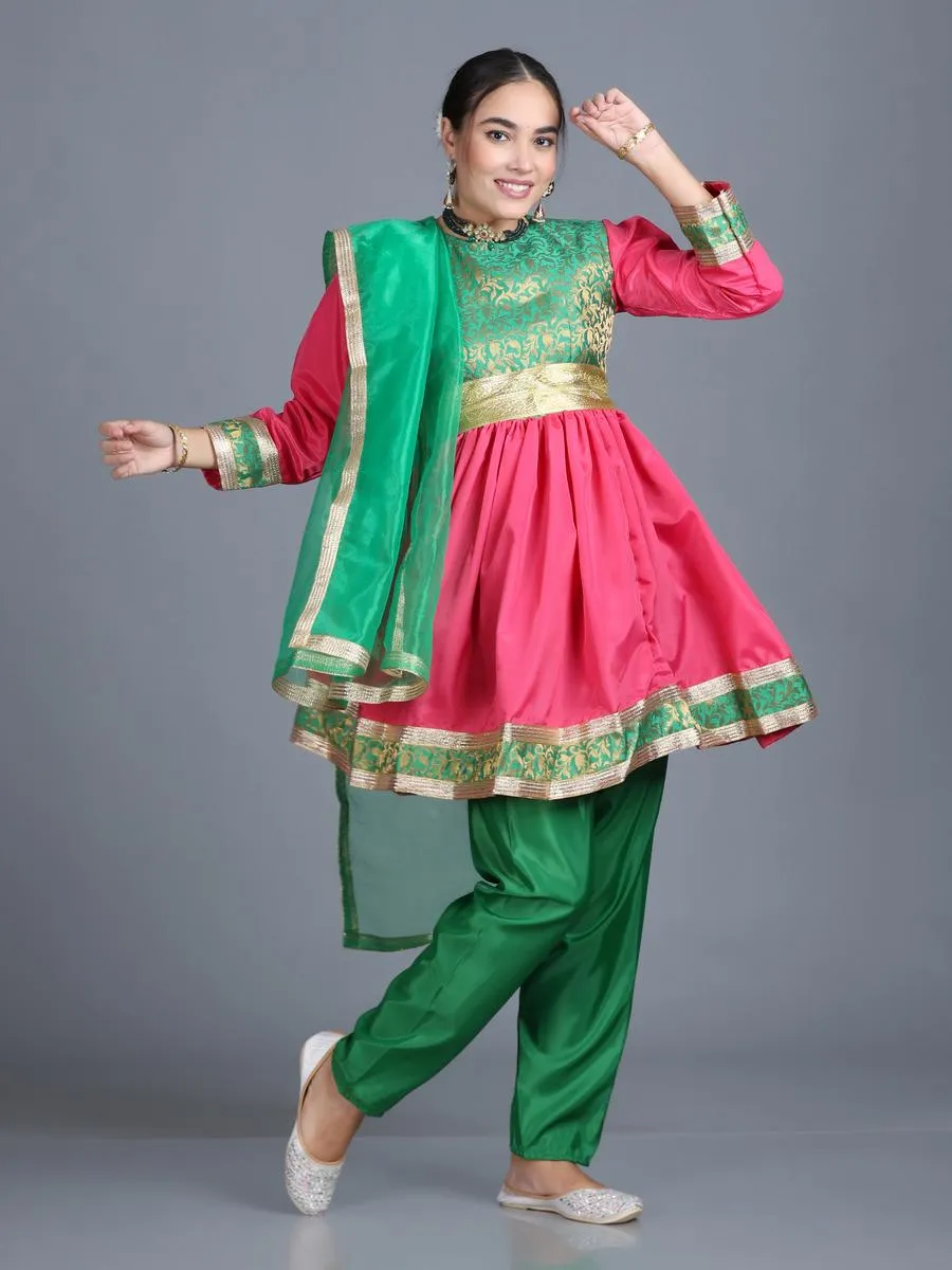 Women Kathak Dance Dress Anarkali Style Costume (One Size)