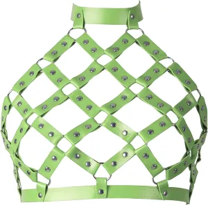 Women Punk Leather Harness Bra Body Cage Crop Tops Bondage Waist Belt Adjust Festival Rave Halloween Costume