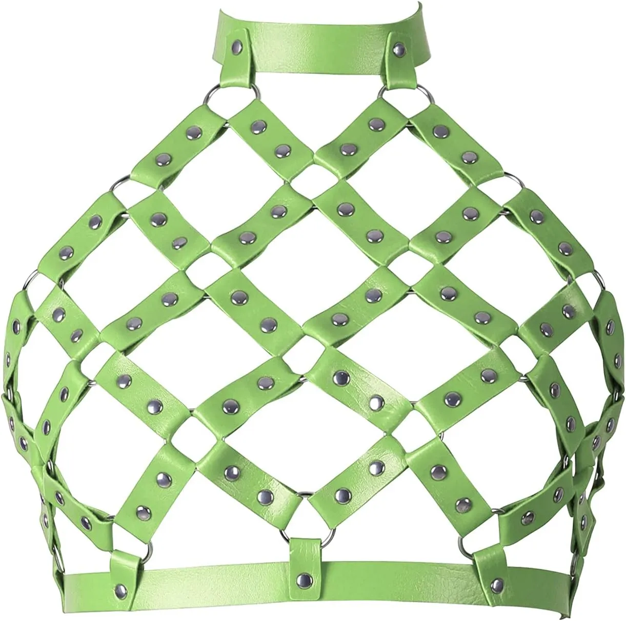 Women Punk Leather Harness Bra Body Cage Crop Tops Bondage Waist Belt Adjust Festival Rave Halloween Costume