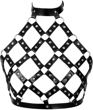 Women Punk Leather Harness Bra Body Cage Crop Tops Bondage Waist Belt Adjust Festival Rave Halloween Costume