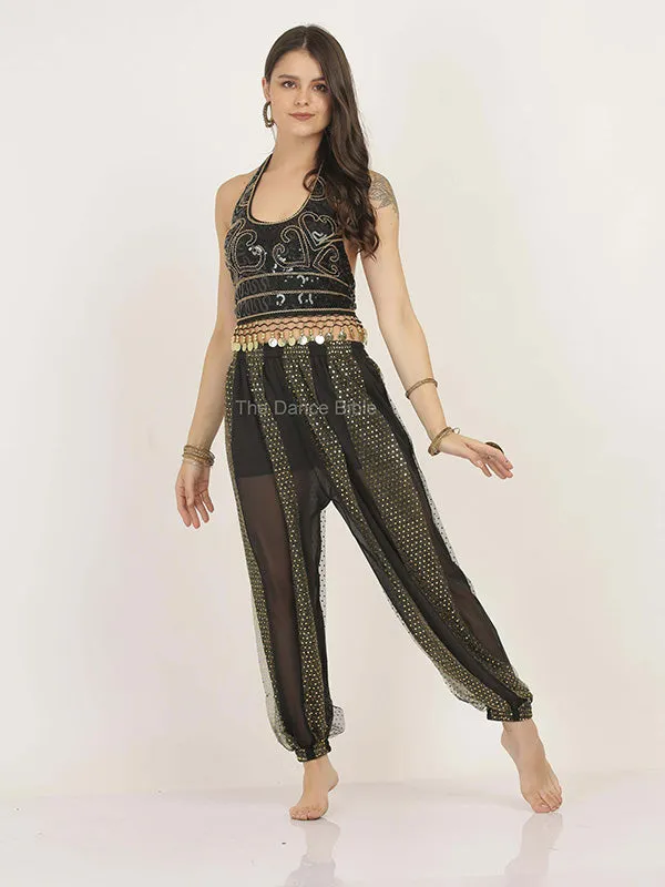 Women Sequin Belly Dance Harem Pants