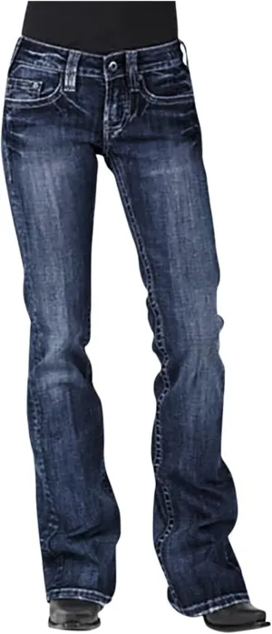 Women Stacked Jeans Pants Bootcut Jeans Workout Clothes Baggy Jean Trendy Fall Denim Pants Available in Large Sizes
