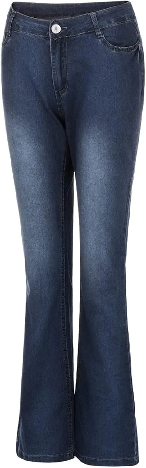 Women Stacked Jeans Pants Bootcut Jeans Workout Clothes Baggy Jean Trendy Fall Denim Pants Available in Large Sizes