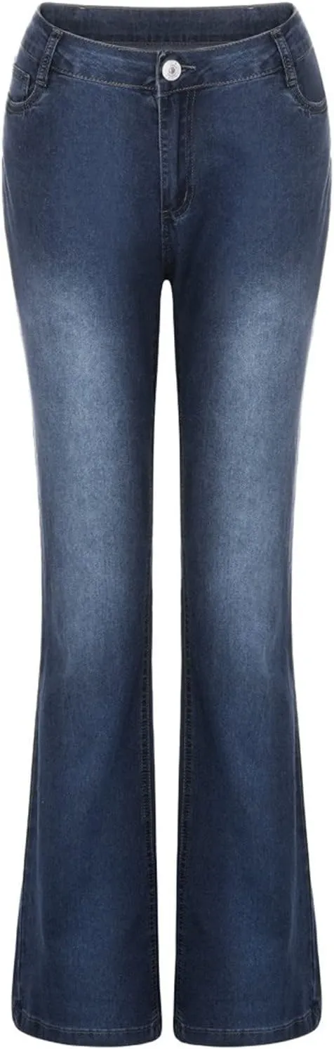 Women Stacked Jeans Pants Bootcut Jeans Workout Clothes Baggy Jean Trendy Fall Denim Pants Available in Large Sizes