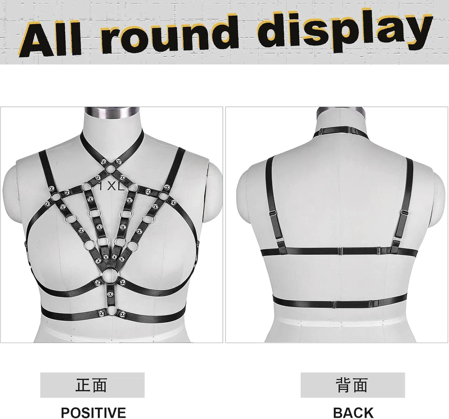 Women's Breast Body Harness Bra Plus Size Waist Cage Metal Chain Bra Gothic Christmas Carnival Halloween Dance Costume