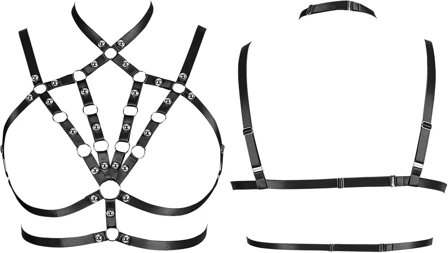 Women's Breast Body Harness Bra Plus Size Waist Cage Metal Chain Bra Gothic Christmas Carnival Halloween Dance Costume
