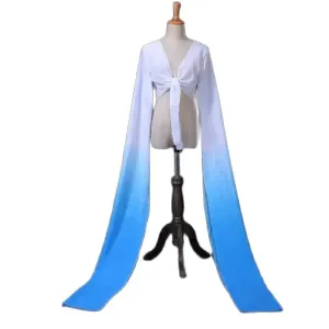 Women's Faux Silk Hanfu Dance Top - Long Sleeves, Chinese Classical Tibetan Style Costume