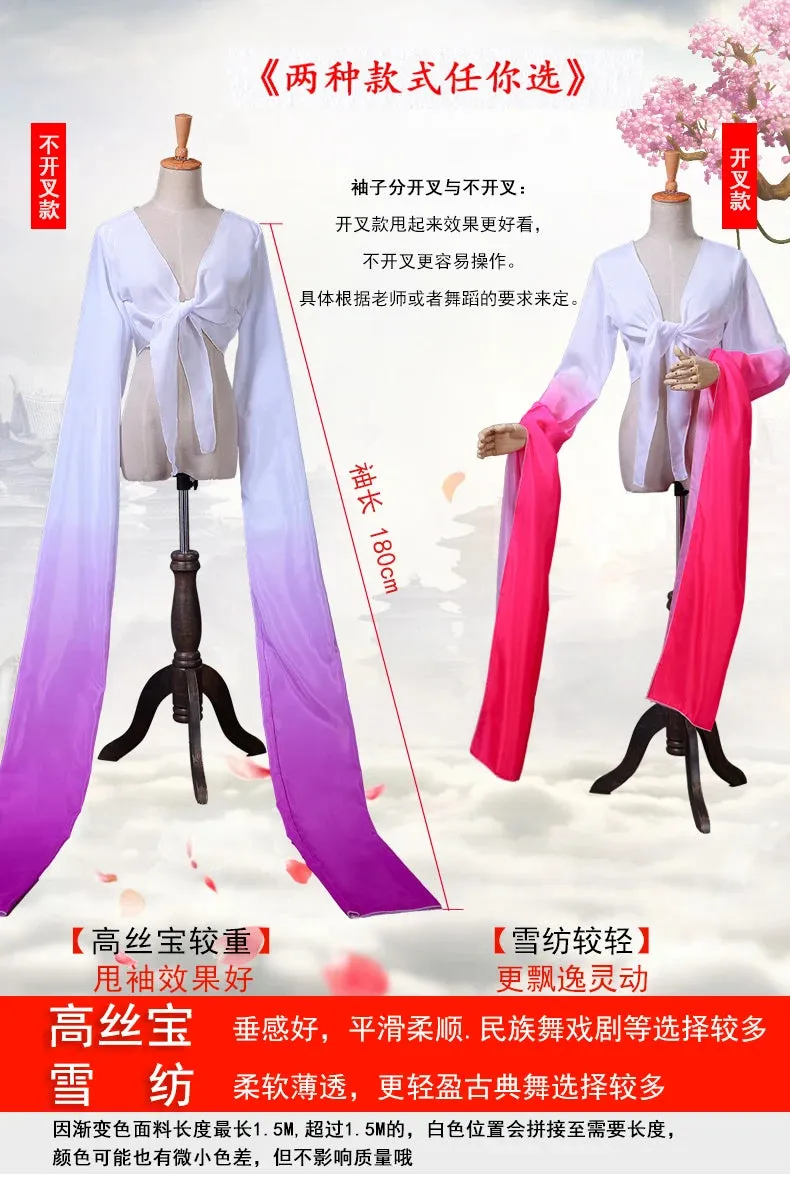 Women's Faux Silk Hanfu Dance Top - Long Sleeves, Chinese Classical Tibetan Style Costume