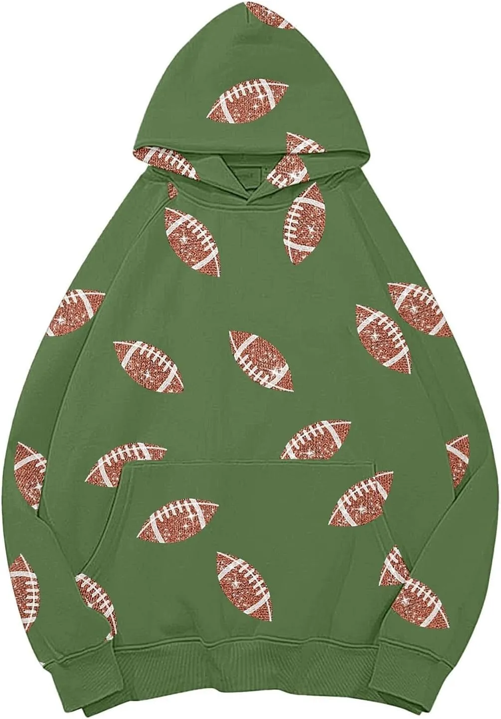 Womens Football Sequin Y2k Sweatshirt Crewneck Letter Graphic Pullover Long Sleeve Sweatshirt for Women 2024