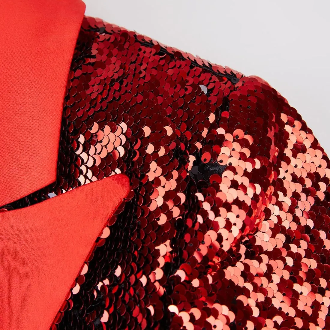 Women's Sequined Suit Jacket Two Tone Lapel Dance Performance Costume