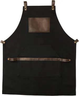 Work Apron in Non-Waxed Canvas with Cross Straps Adjustable