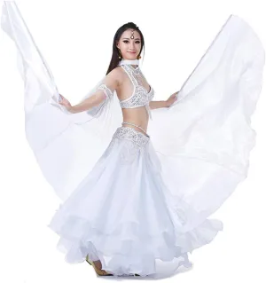 Wuchieal Women's Belly Dance Costume Isis Wings, Professional Dance Wings with Sticks