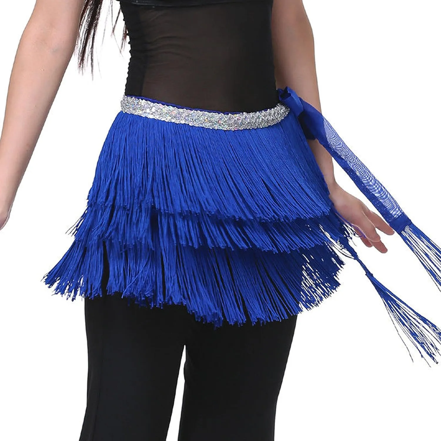 Wuchieal Women's Belly Dance Hip Scarf Tribal Triangle Tassel Hip Scarves Skirt Belly Dance Costume