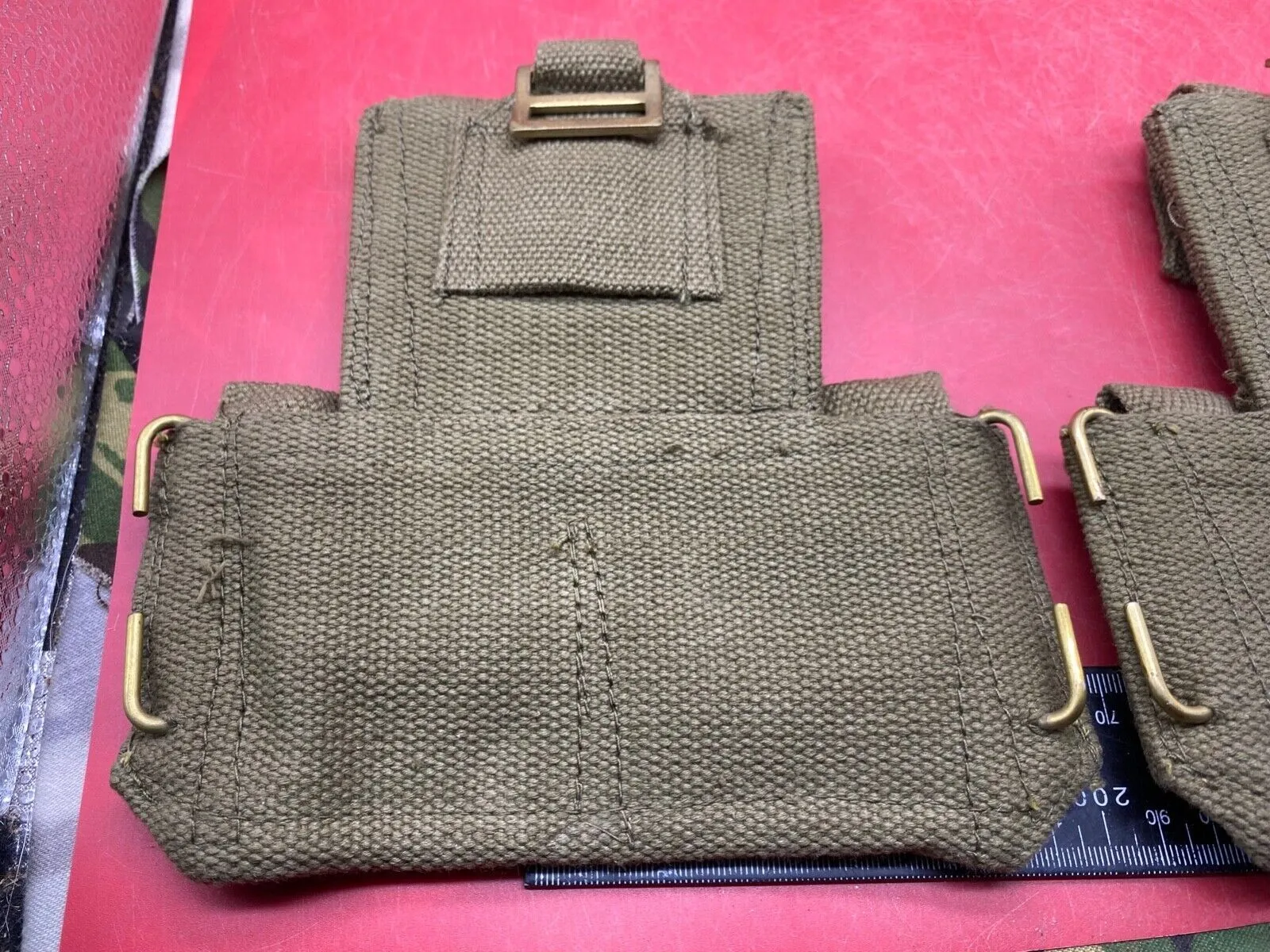 WW2 Indian Army Issue - 1937 Pattern Twin Set of Patrol Pouches.