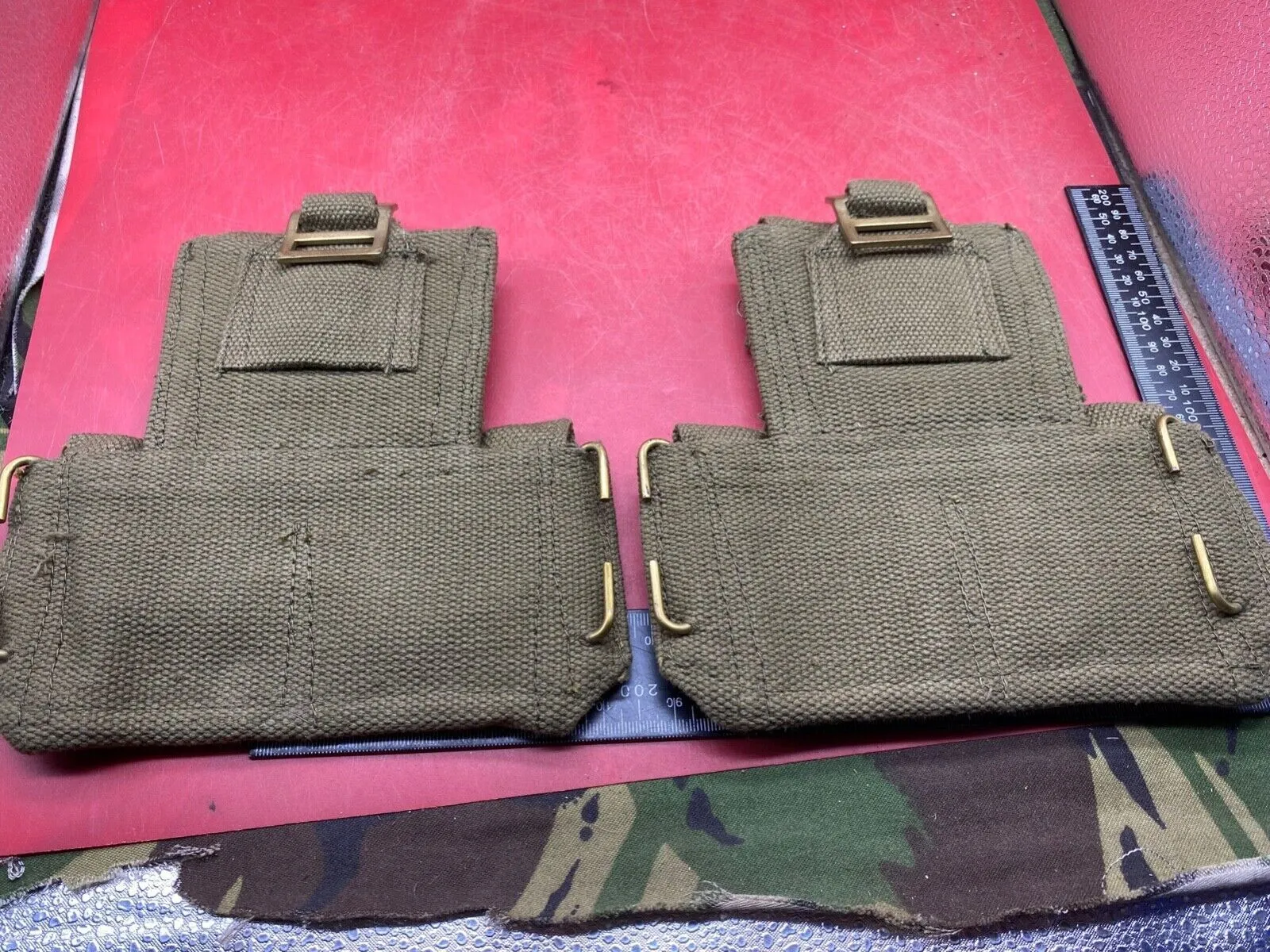 WW2 Indian Army Issue - 1937 Pattern Twin Set of Patrol Pouches.