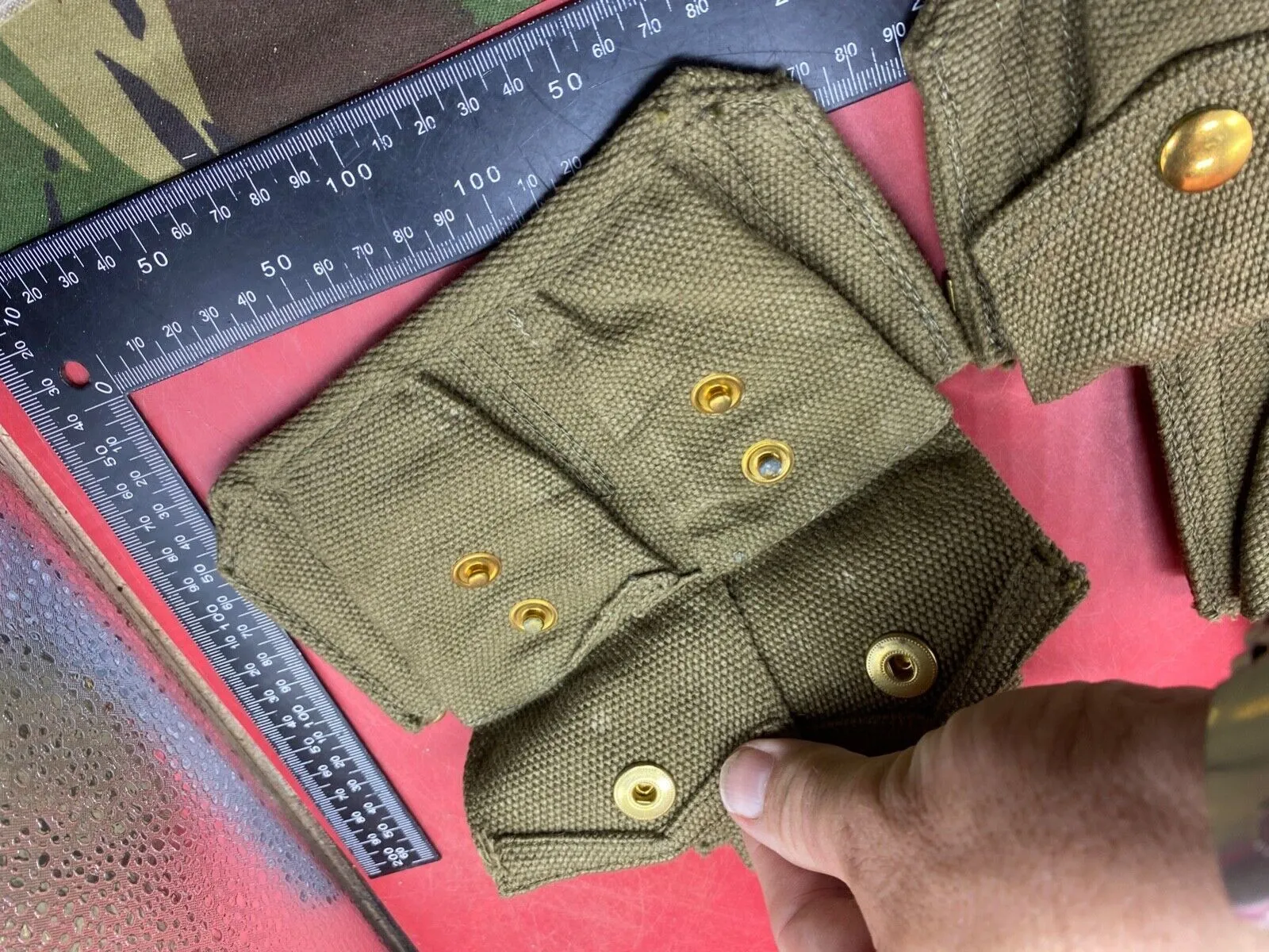 WW2 Indian Army Issue - 1937 Pattern Twin Set of Patrol Pouches.