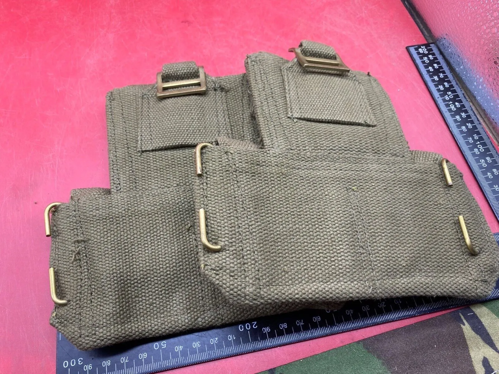 WW2 Indian Army Issue - 1937 Pattern Twin Set of Patrol Pouches.