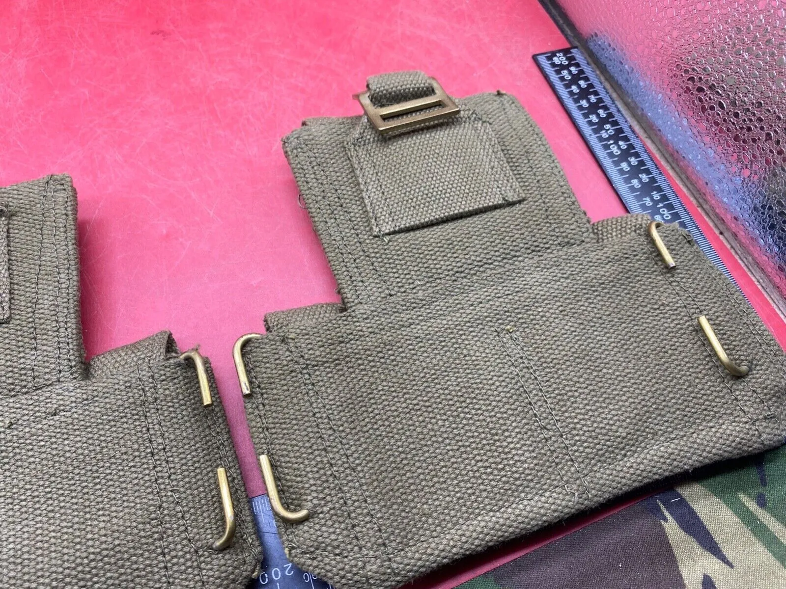 WW2 Indian Army Issue - 1937 Pattern Twin Set of Patrol Pouches.