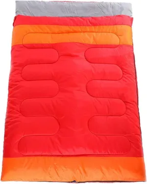 XTYPE New Practical Double Person Sleeping Bag Outdoor Camping Adult Lover Couple Travel Warm Weather Proof Lunch Rest (Color : Rojo)