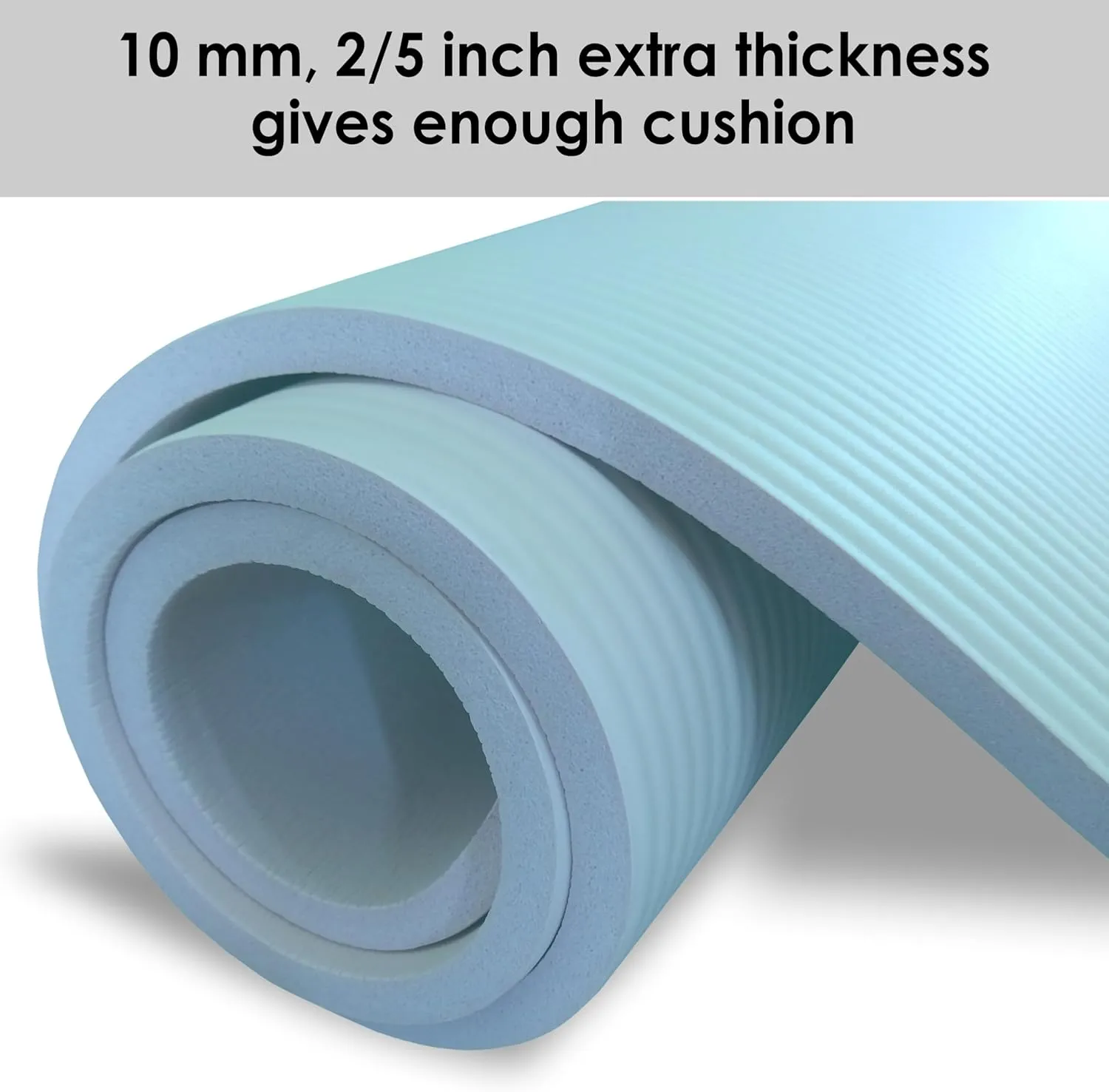 YAMAZEN 72"X24" Extra Thickness Yoga Workout Mat for Home Gym Exercise | All Purpose Mat with Strap | 10mm(2/5") / 15mm(3/5") Thickness