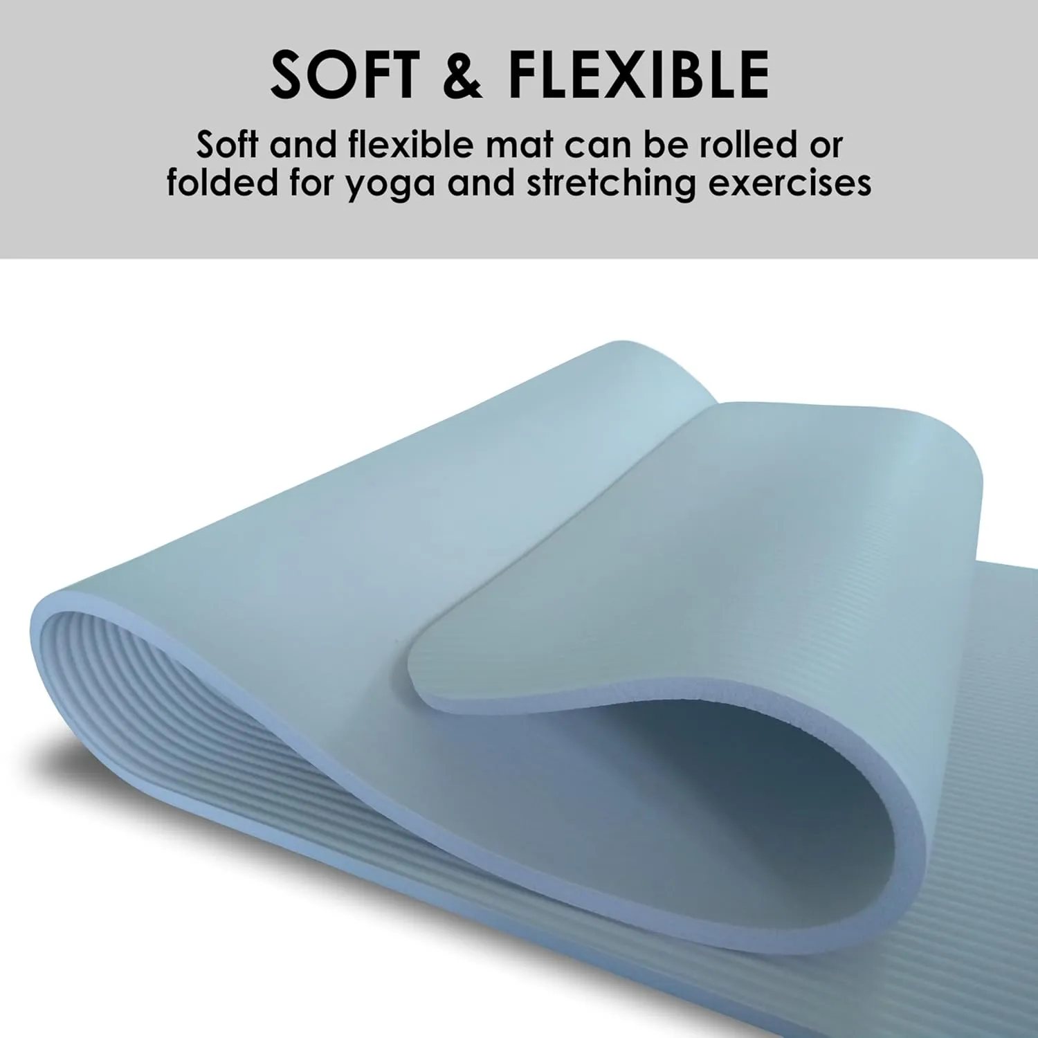 YAMAZEN 72"X24" Extra Thickness Yoga Workout Mat for Home Gym Exercise | All Purpose Mat with Strap | 10mm(2/5") / 15mm(3/5") Thickness