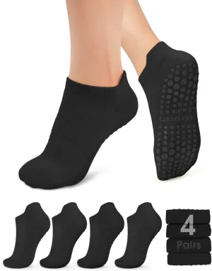 YeuG 4/6 Pairs Pilates Socks for Women - Non Slip Grip Socks for Yoga, Barre, Hospital, Barefoot