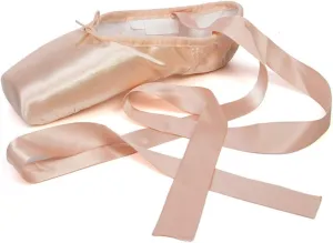 YKXLM Ballet Point Shoes for Girls Professional Satin/Canvas Ballet Slipper Dance Shoe for Girls and Women Practice Ballet Pointe Shoes WIith Ribbon and Toe Pads,Model TJ-ZJBL