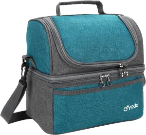 yodo Deluxe Large Lunch Bag Double Layer Cooler Tote Bag for Adult Women and Men - Idea for Beach, Picnics, Road Trip, Meal Prep, Everyday Lunch to Work