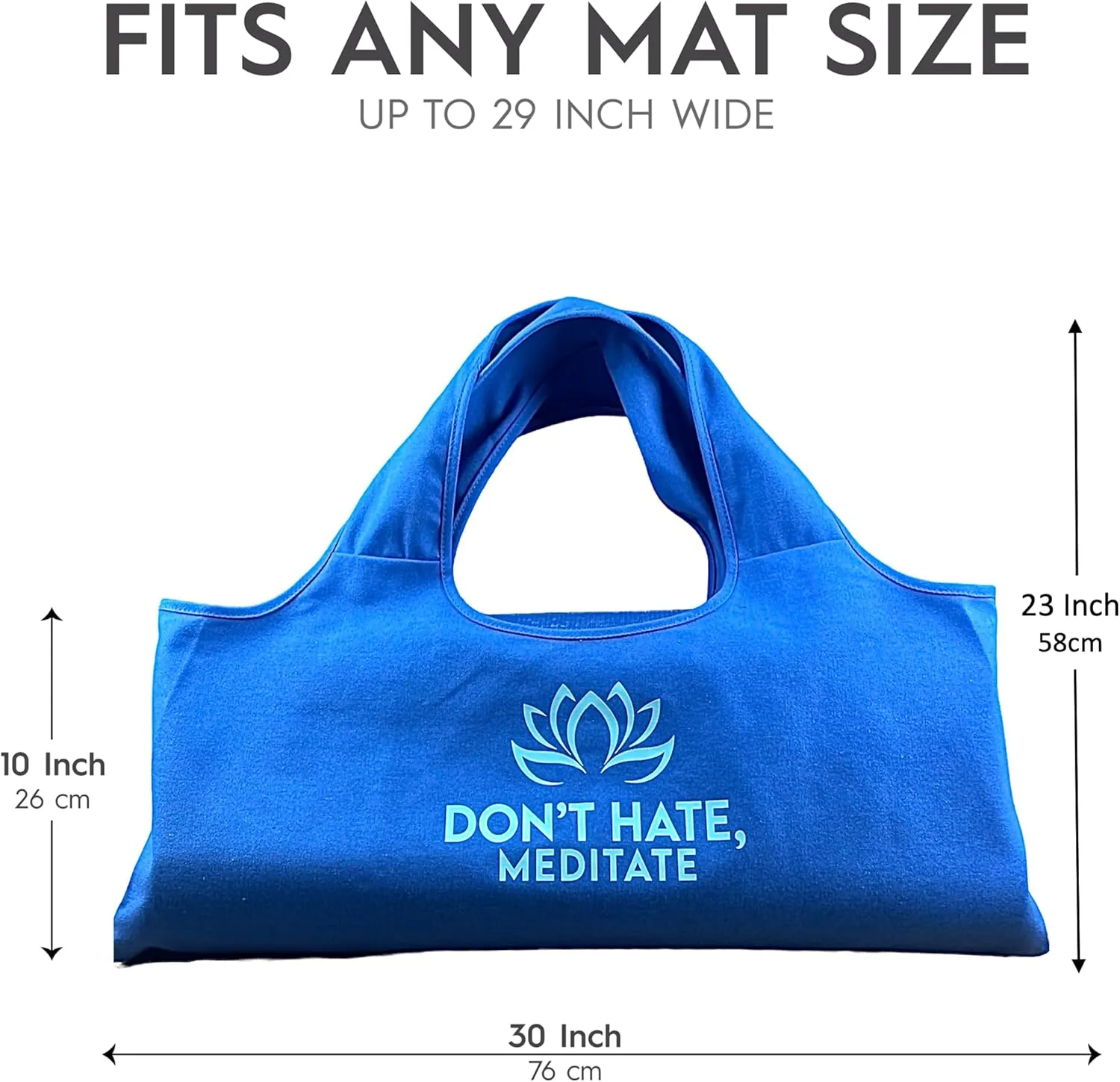 Yoga Bag, Exercise, Tote, Large Carrier, Shoulder Strap, Inner Pocket, Fits Most Mats, Recycled Cotton Canvas