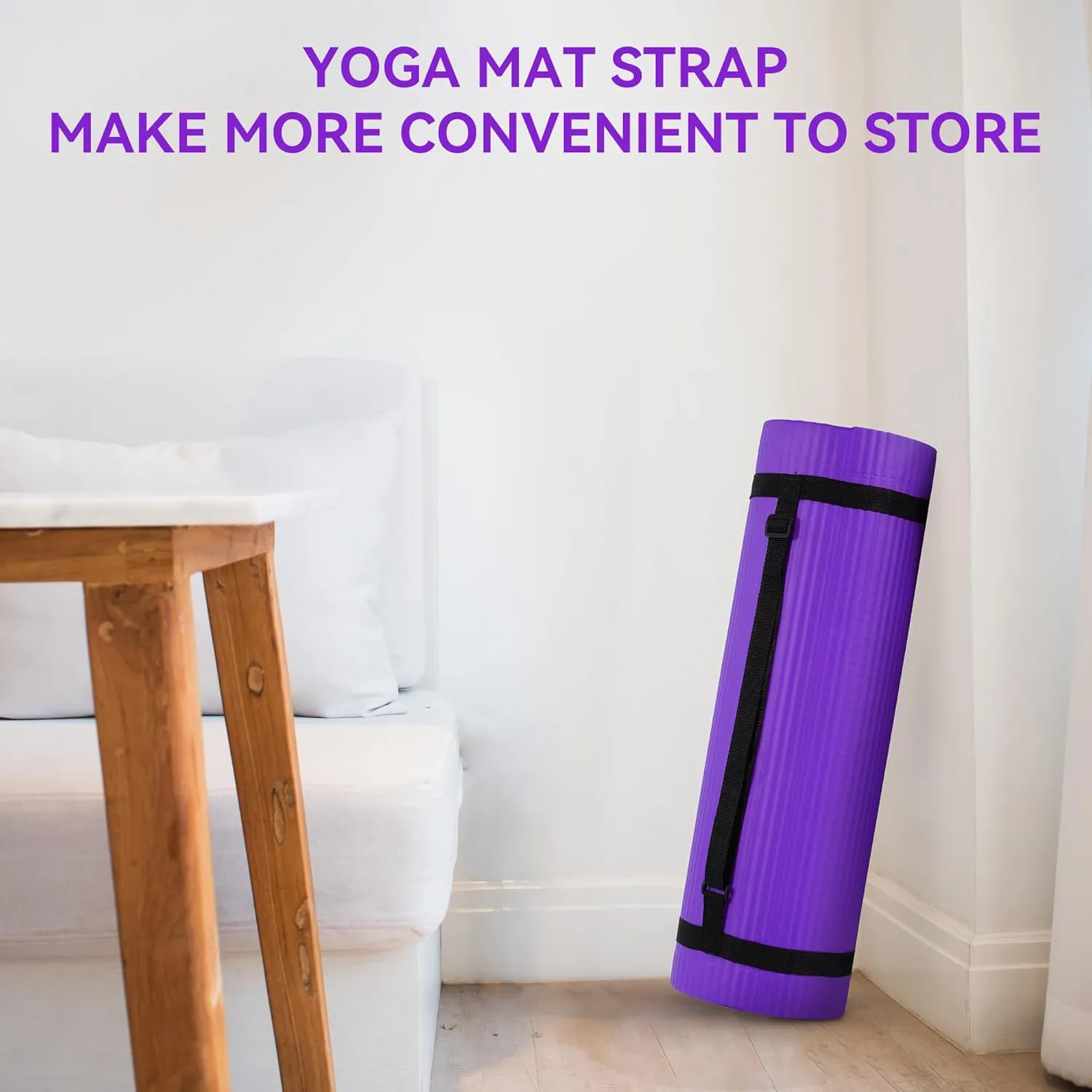 Yoga Mat, 1/2-Inch Extra Thick High Density Exercise Mat, Anti-Tear Exercise Yoga Mat with Carrying Strap, Suitable for Various Yoga Exercises