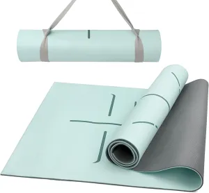 Yoga Mat 8mm Thick - Non Slip Workout Mat, 72x 26x 0.31 inch Exercise Mat with Alignment Mark, Anti-Tear Exercise & Fitness Mat for Yoga, Pilates & Floor Workouts, Carry Strap Included