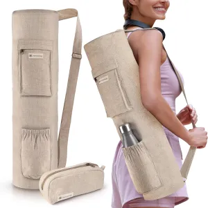 Yoga Mat Bag - Adjustable Strap Carrier for Standard Size Mats, Bag for Men and Women