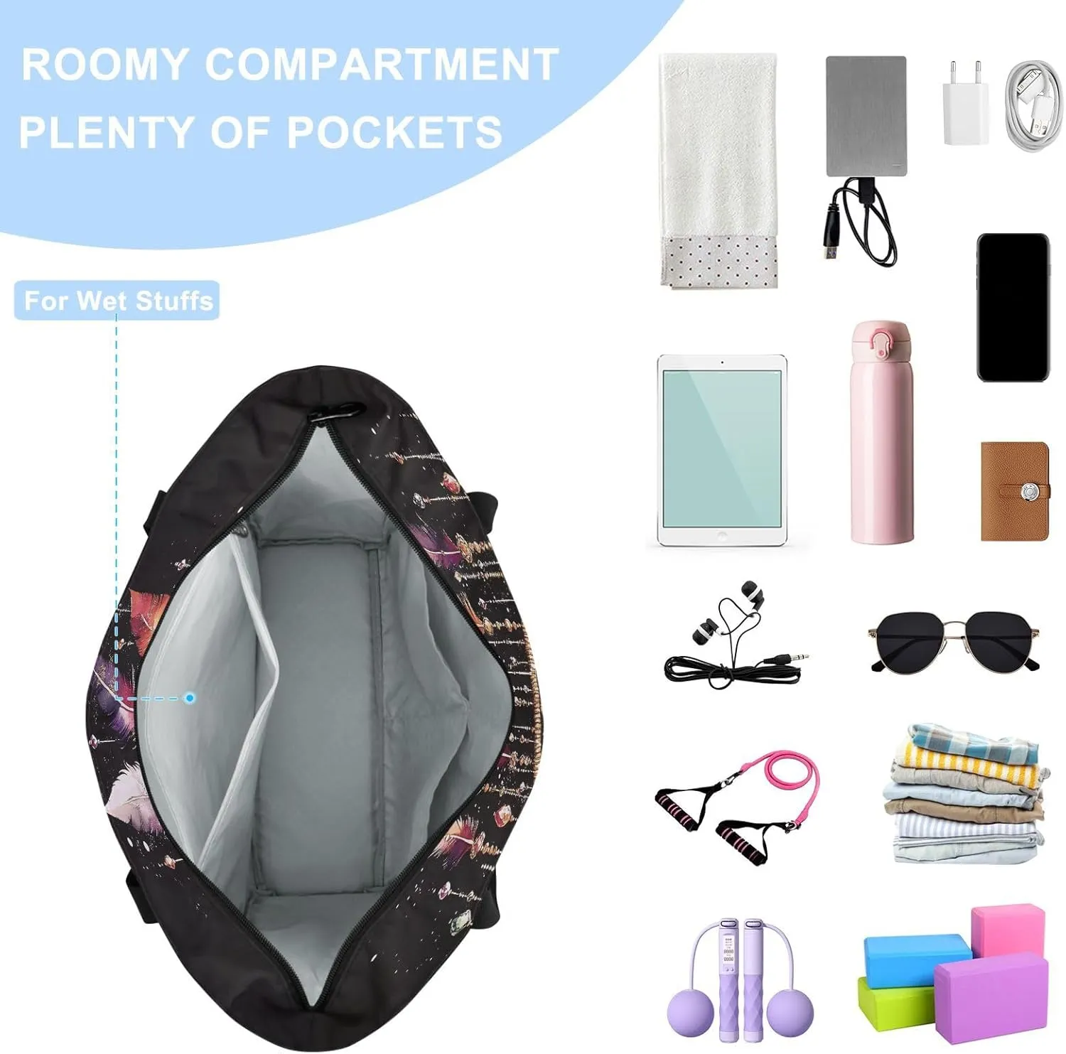 Yoga Mat Bag for Women Adjustable Yoga Mat Carrier Bag with Pockets