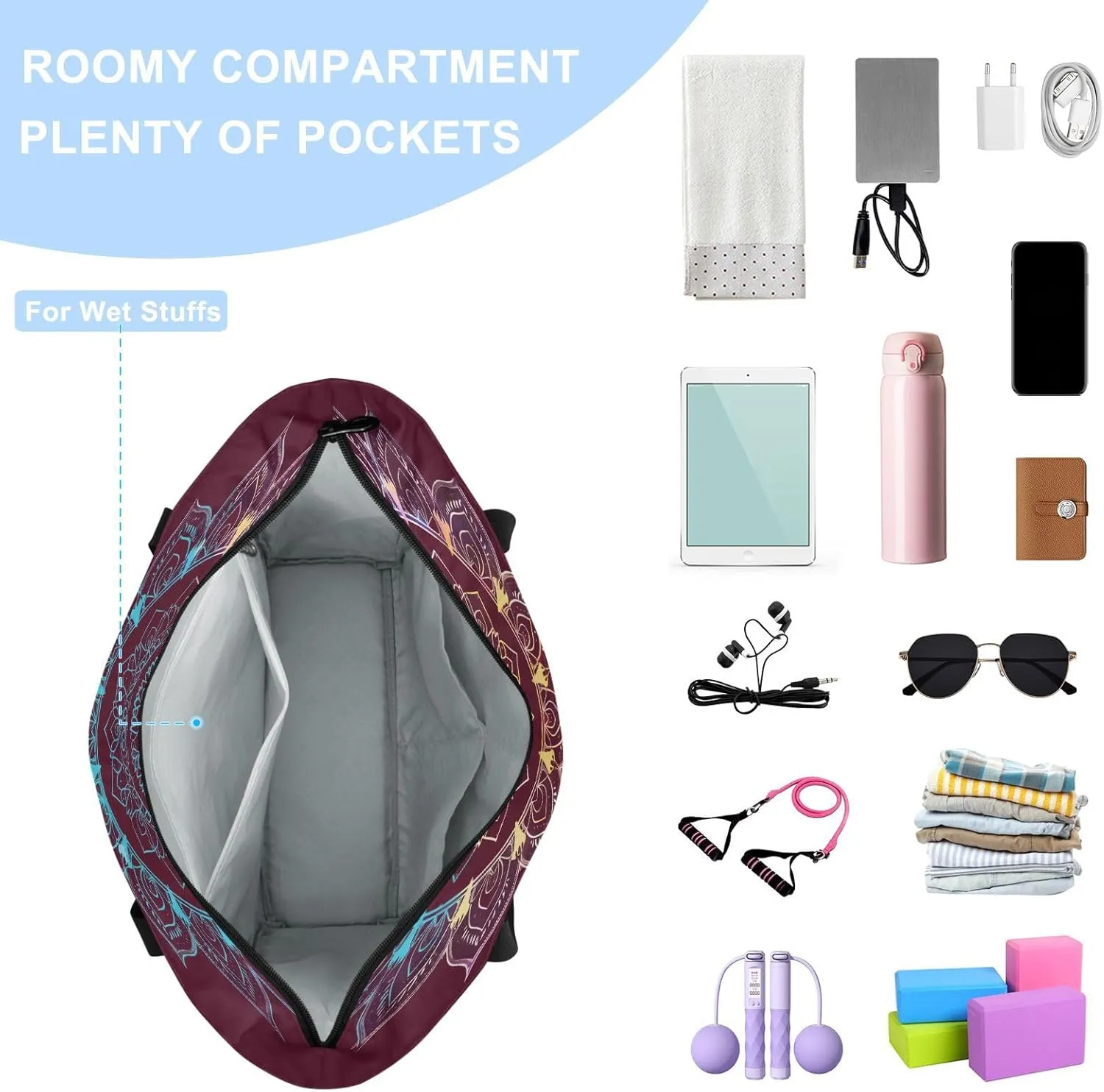 Yoga Mat Bag for Women Adjustable Yoga Mat Carrier Bag with Pockets