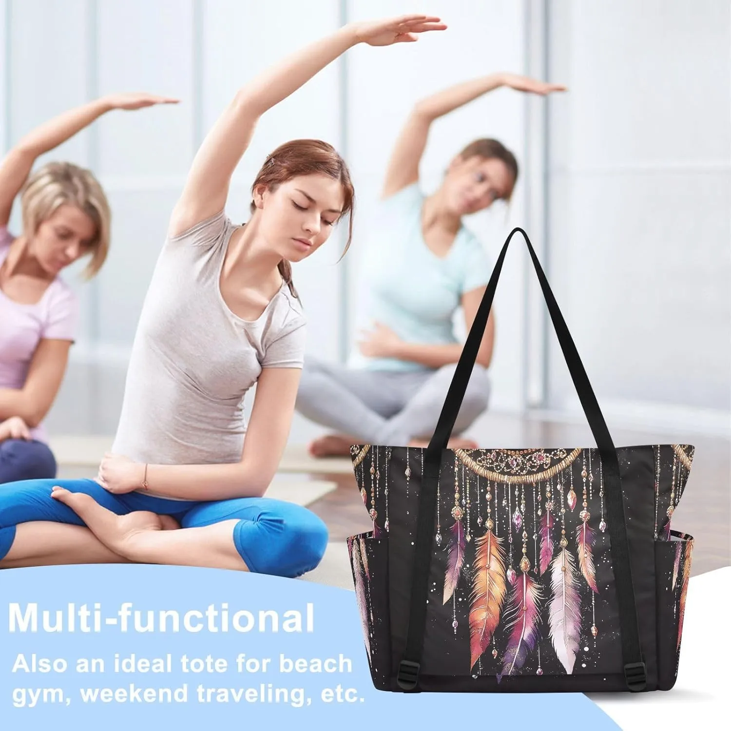 Yoga Mat Bag for Women Adjustable Yoga Mat Carrier Bag with Pockets