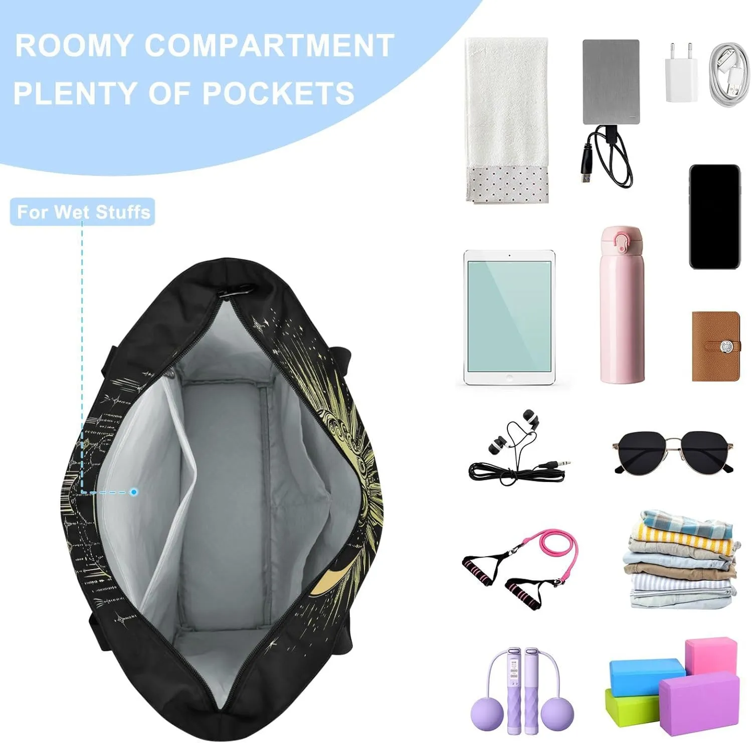 Yoga Mat Bag for Women Adjustable Yoga Mat Carrier Bag with Pockets