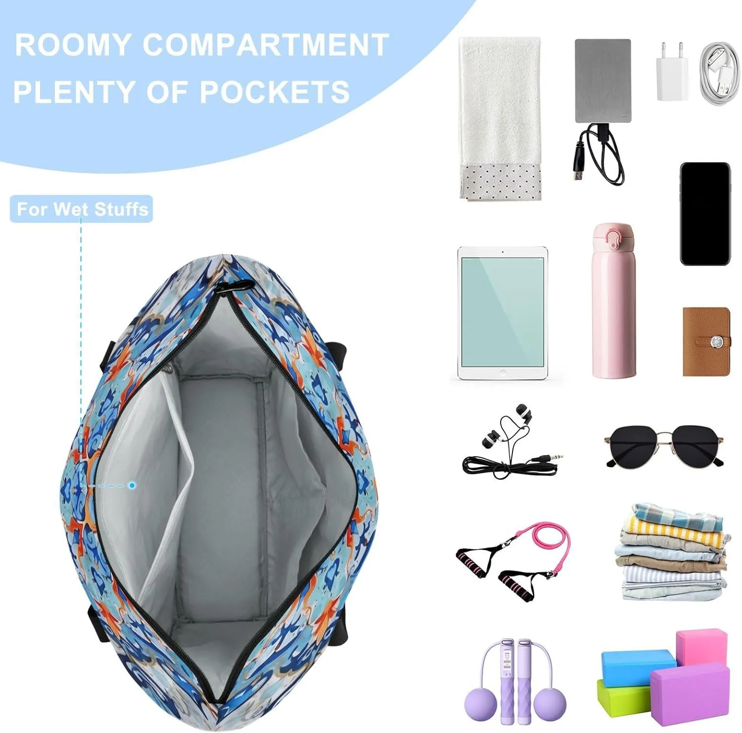 Yoga Mat Bag for Women Adjustable Yoga Mat Carrier Bag with Pockets