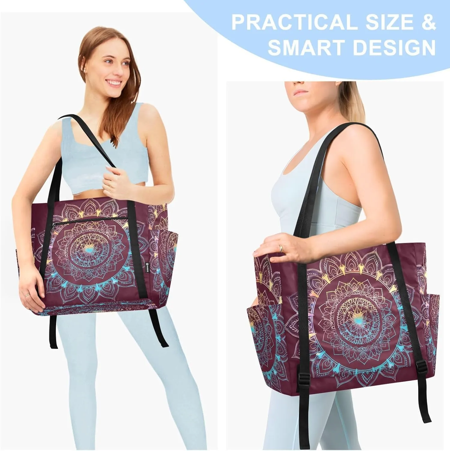 Yoga Mat Bag for Women Adjustable Yoga Mat Carrier Bag with Pockets
