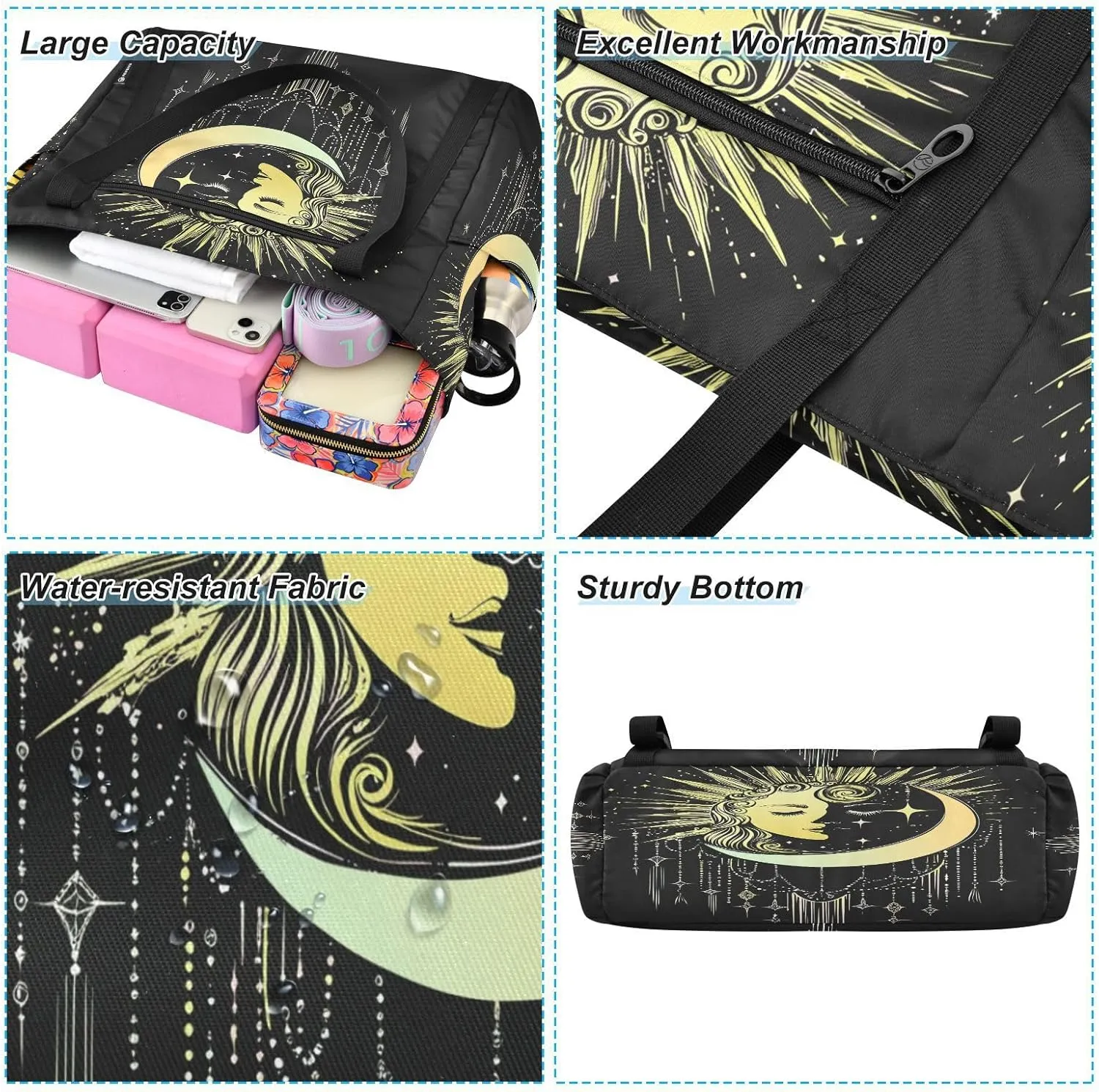 Yoga Mat Bag for Women Adjustable Yoga Mat Carrier Bag with Pockets