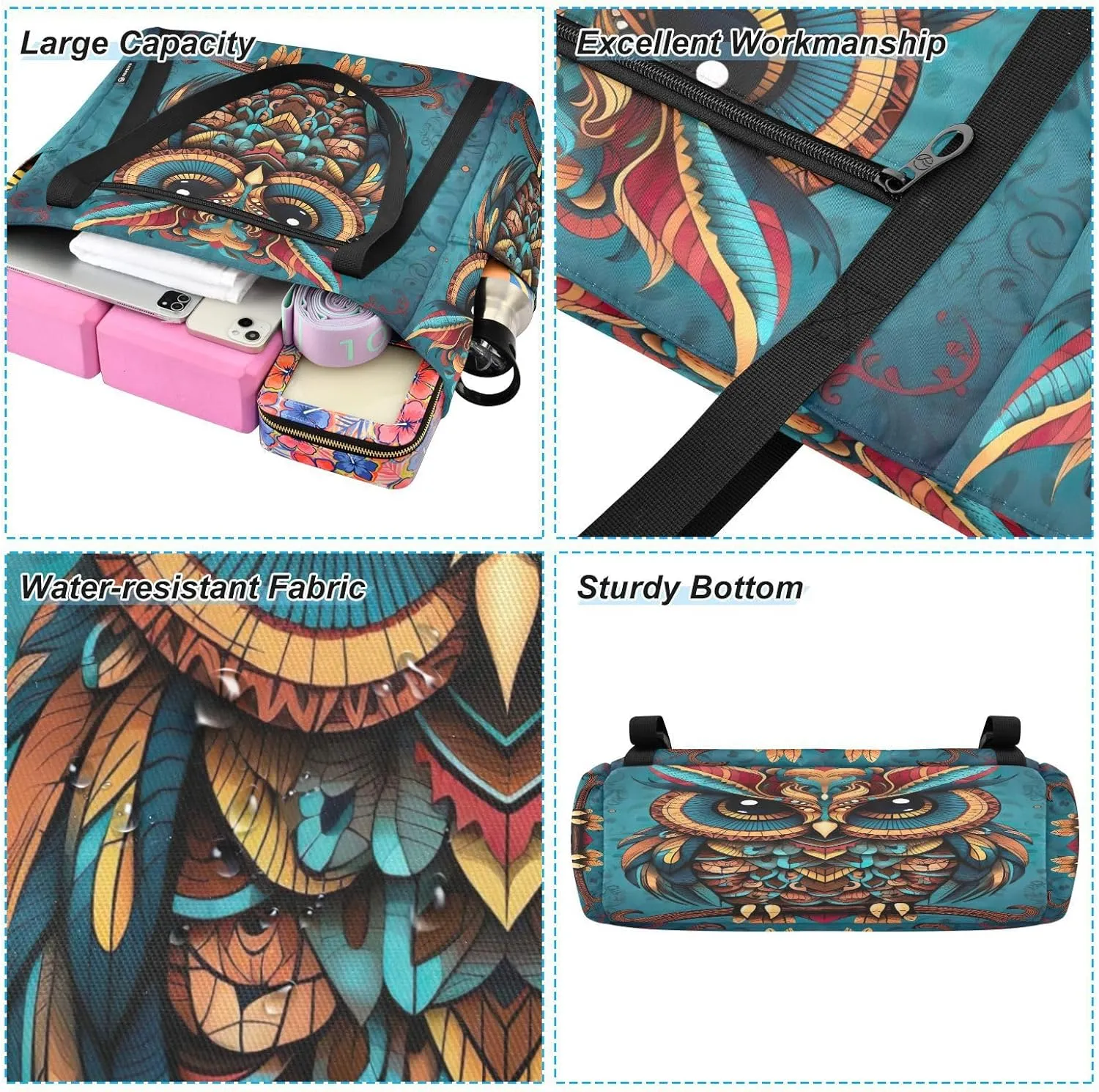 Yoga Mat Bag for Women Adjustable Yoga Mat Carrier Bag with Pockets