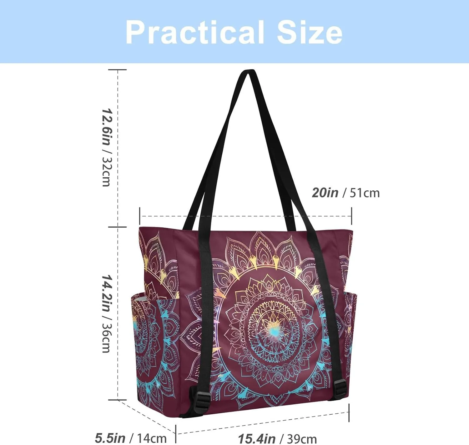 Yoga Mat Bag for Women Adjustable Yoga Mat Carrier Bag with Pockets