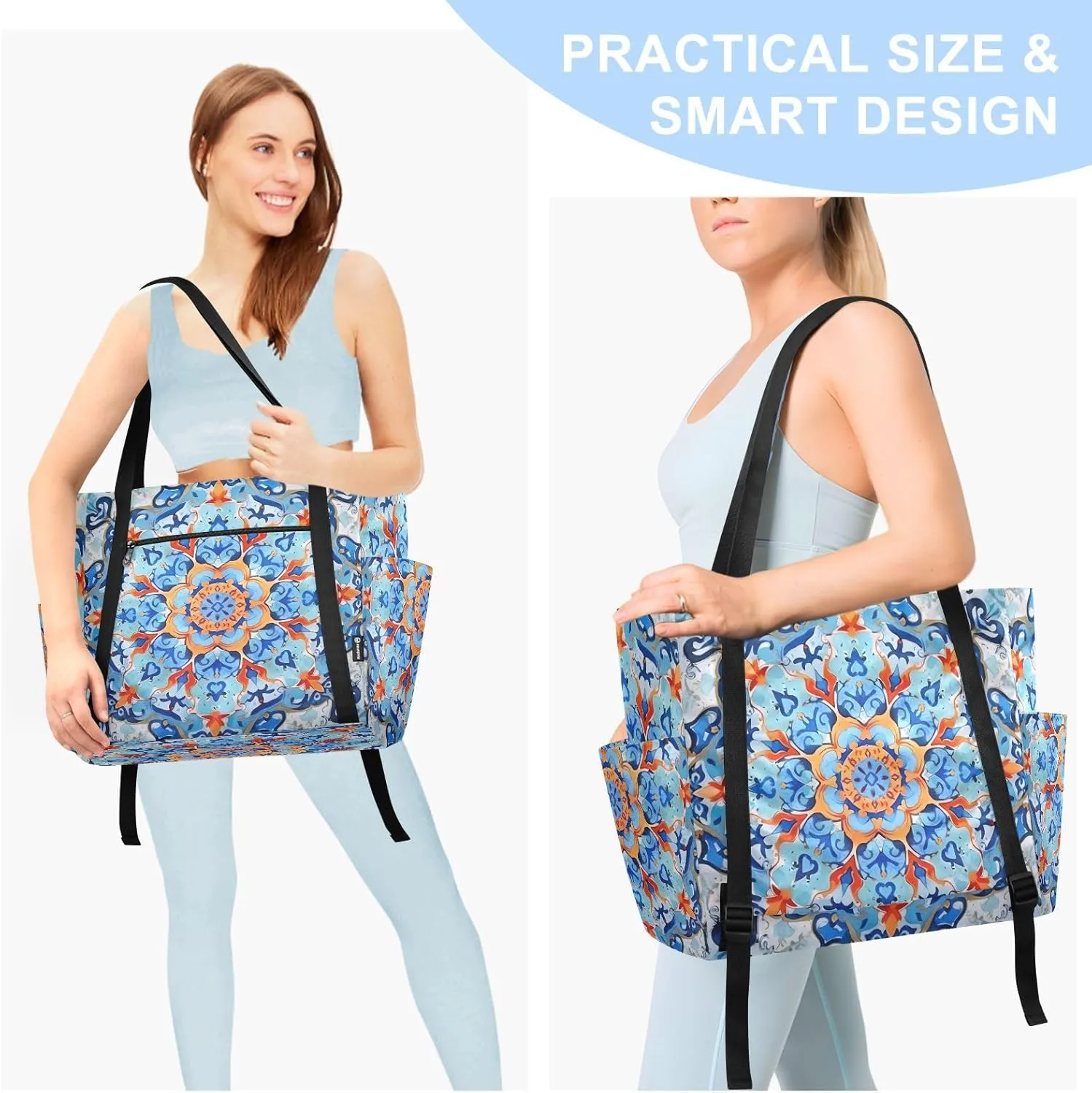 Yoga Mat Bag for Women Adjustable Yoga Mat Carrier Bag with Pockets