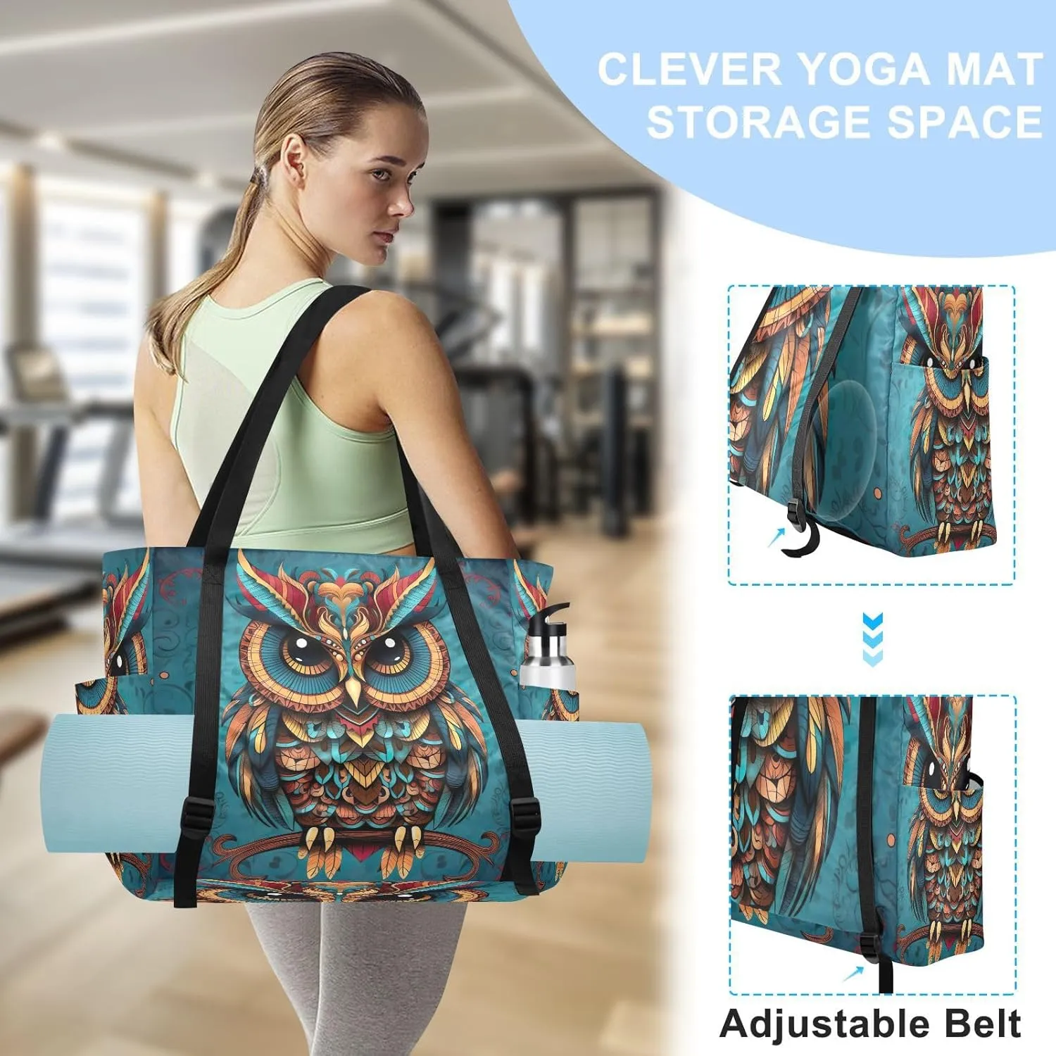 Yoga Mat Bag for Women Adjustable Yoga Mat Carrier Bag with Pockets