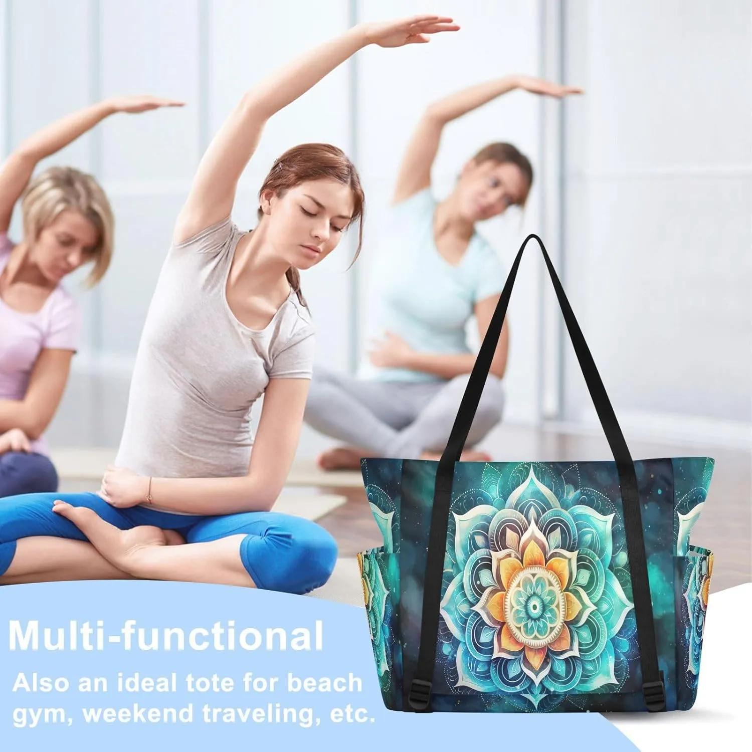 Yoga Mat Bag for Women Adjustable Yoga Mat Carrier Bag with Pockets