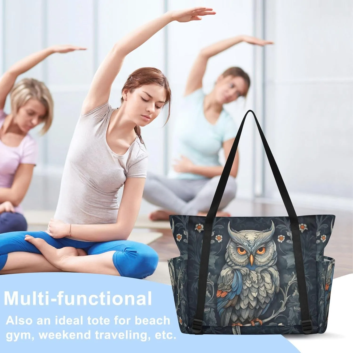 Yoga Mat Bag for Women Adjustable Yoga Mat Carrier Bag with Pockets