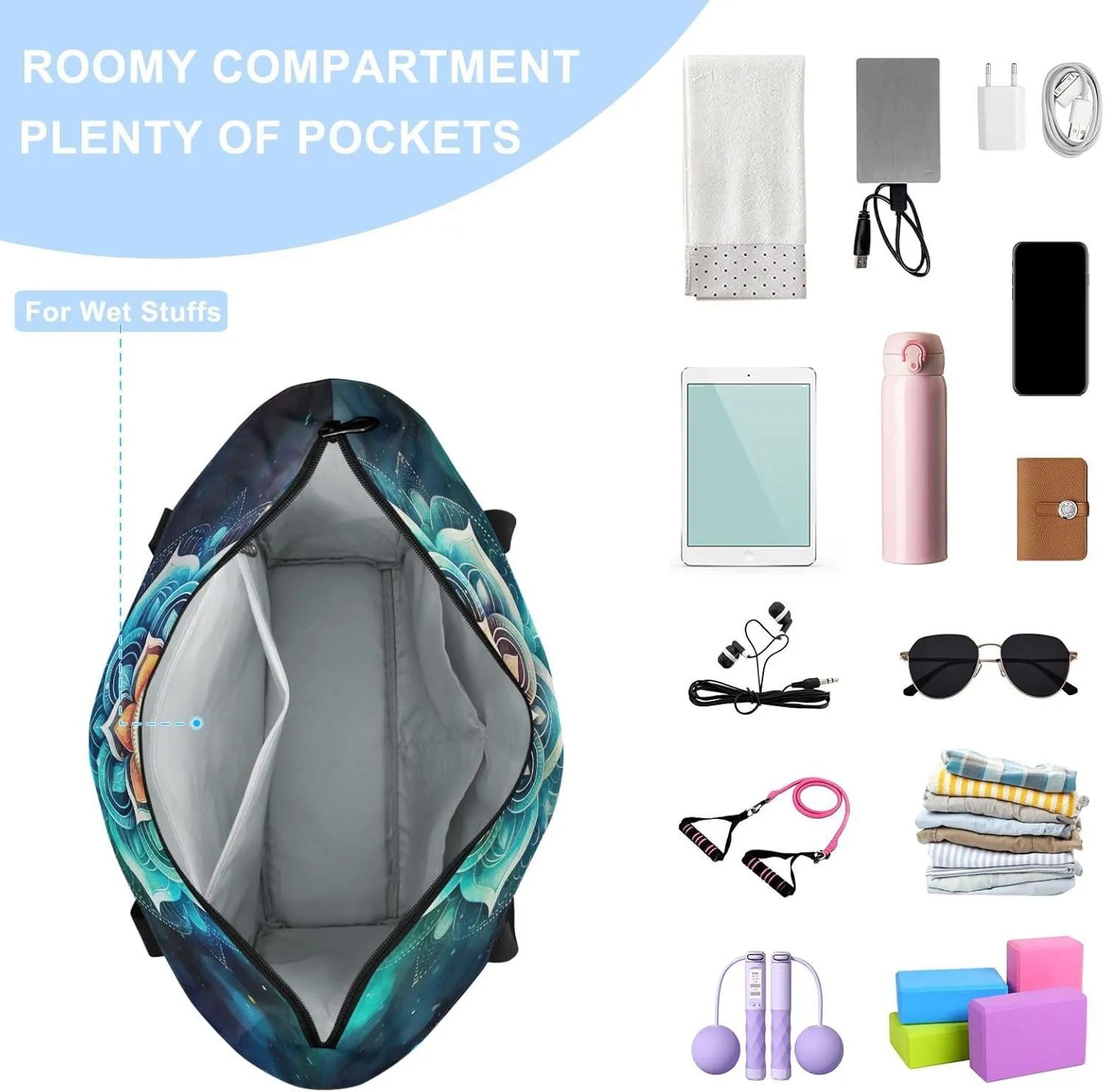 Yoga Mat Bag for Women Adjustable Yoga Mat Carrier Bag with Pockets