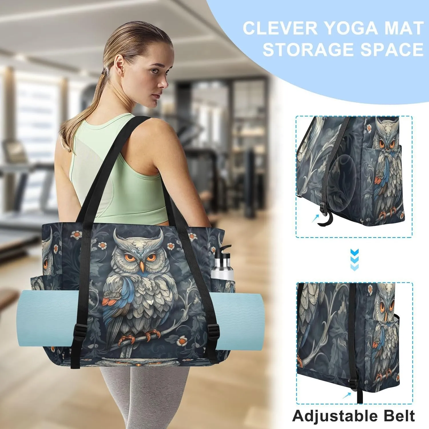 Yoga Mat Bag for Women Adjustable Yoga Mat Carrier Bag with Pockets