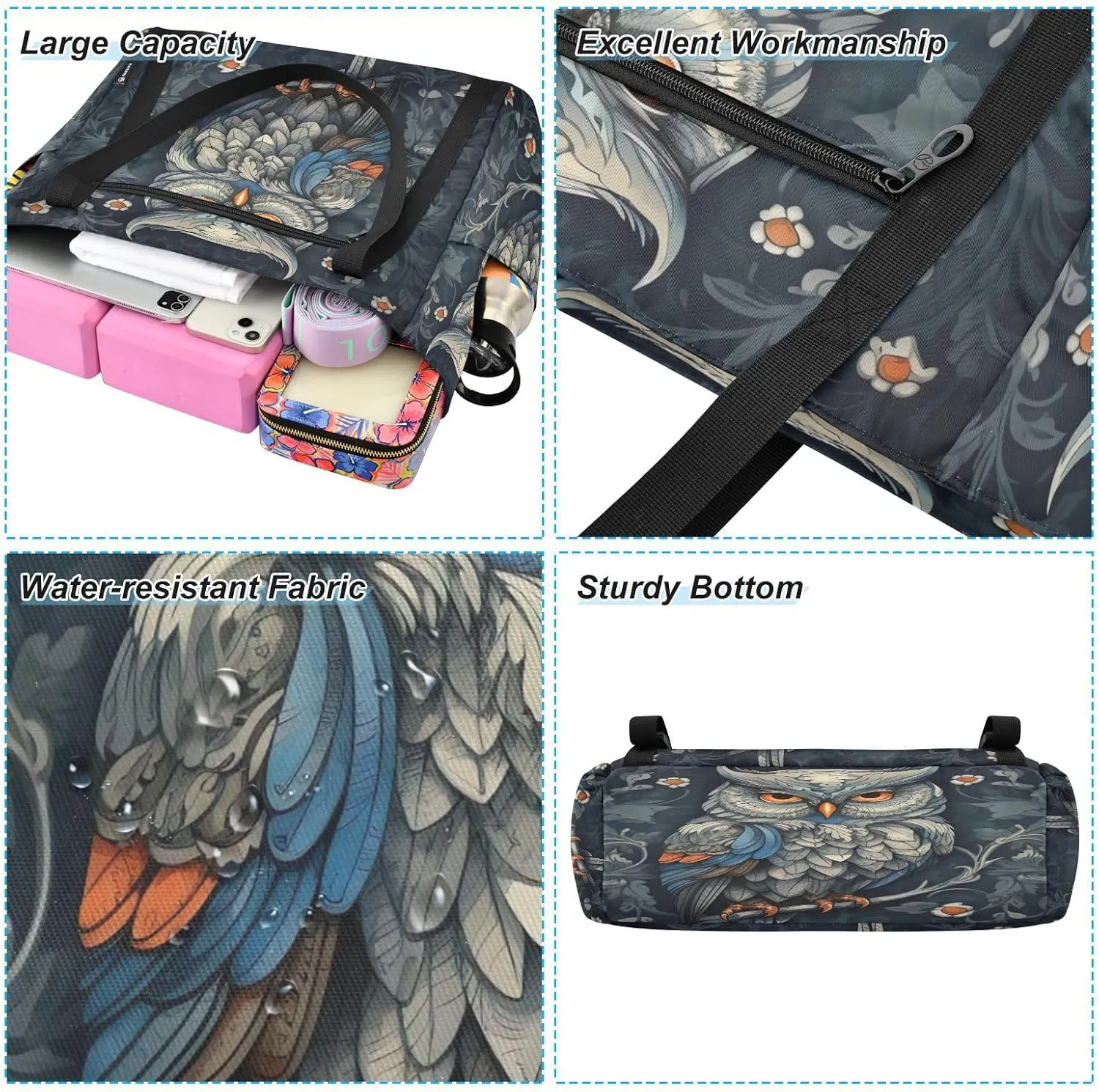 Yoga Mat Bag for Women Adjustable Yoga Mat Carrier Bag with Pockets