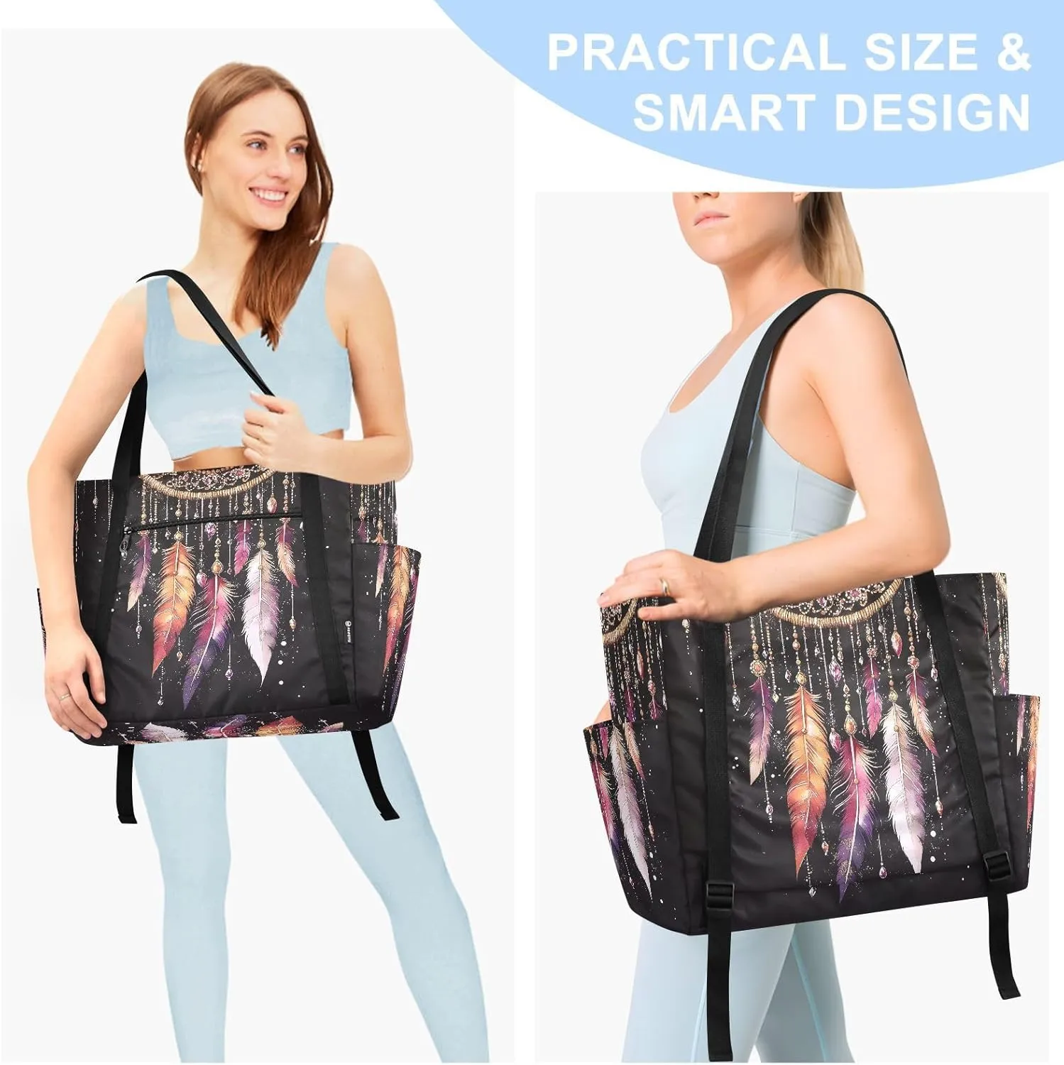 Yoga Mat Bag for Women Adjustable Yoga Mat Carrier Bag with Pockets