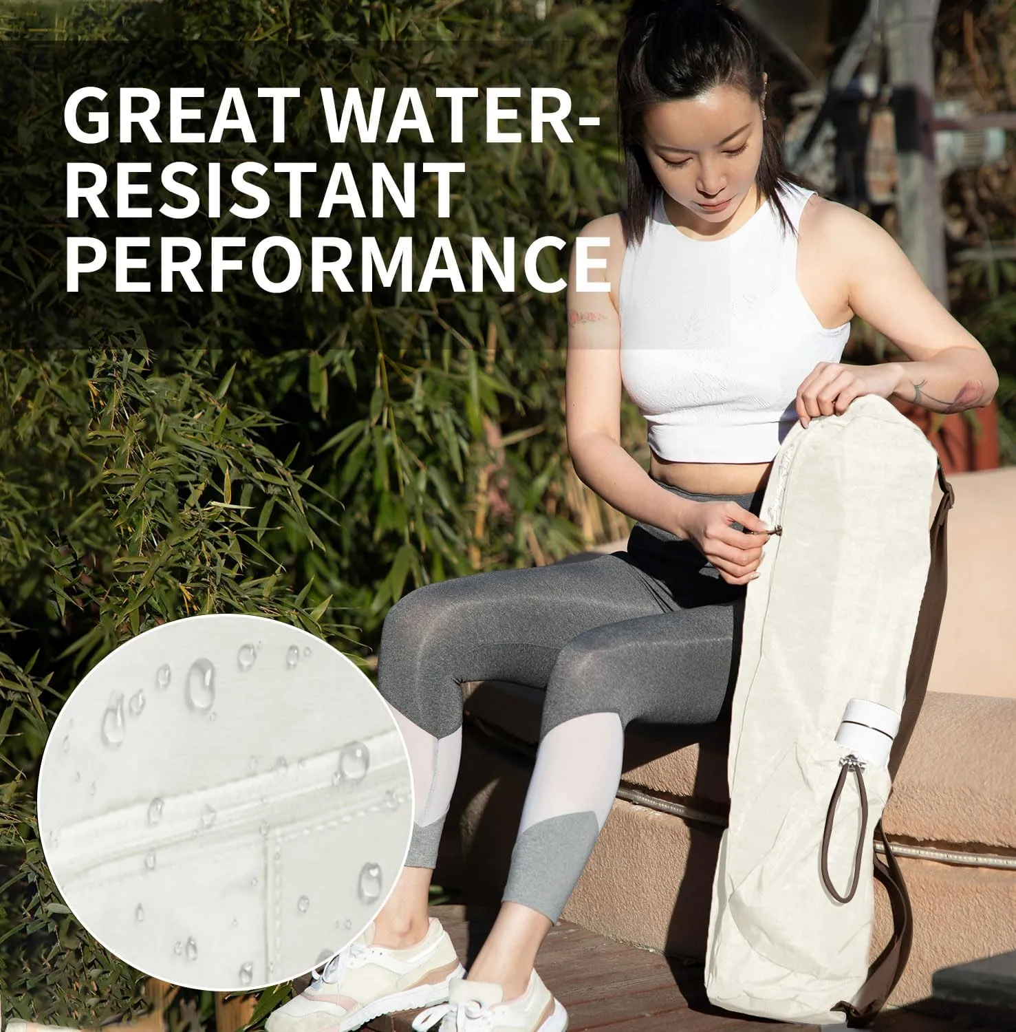 Yoga Mat Bag | Premium, Waterproof, Multi Pockets, Adjustable Strap | 2 size for 1/4" or 1/2" Thick Yoga Mat Carrier | Perfect Yoga Bag to Gym Class Beach Park Travel for Women & Men